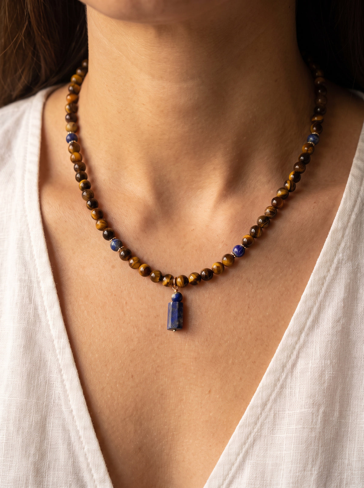 The Maverick Tiger’s Eye & Lapis Necklace