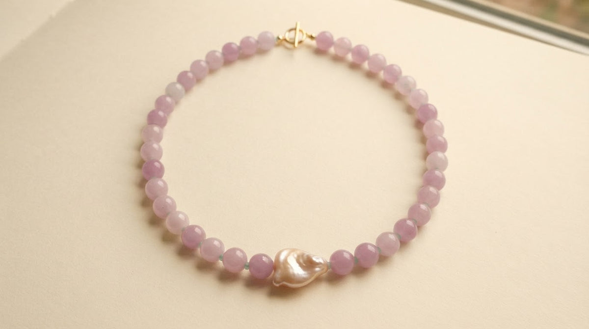 The Romantic Lilac Jade, Amazonite & Baroque Pearl Necklace