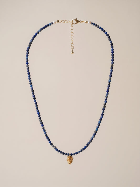 The Wanderer Lapis & Pinecone Necklace