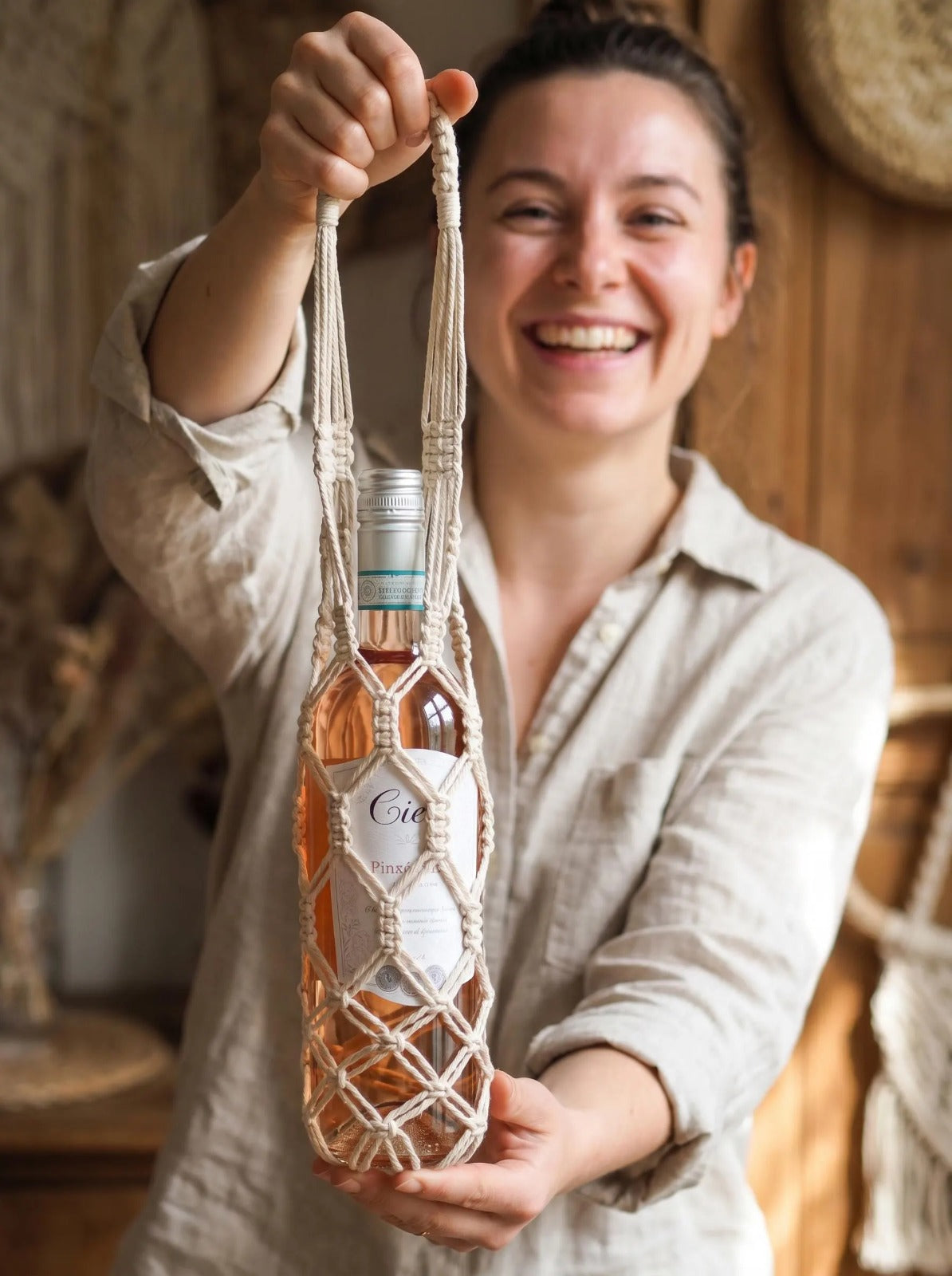 Handmade Wine Bottle Carrier