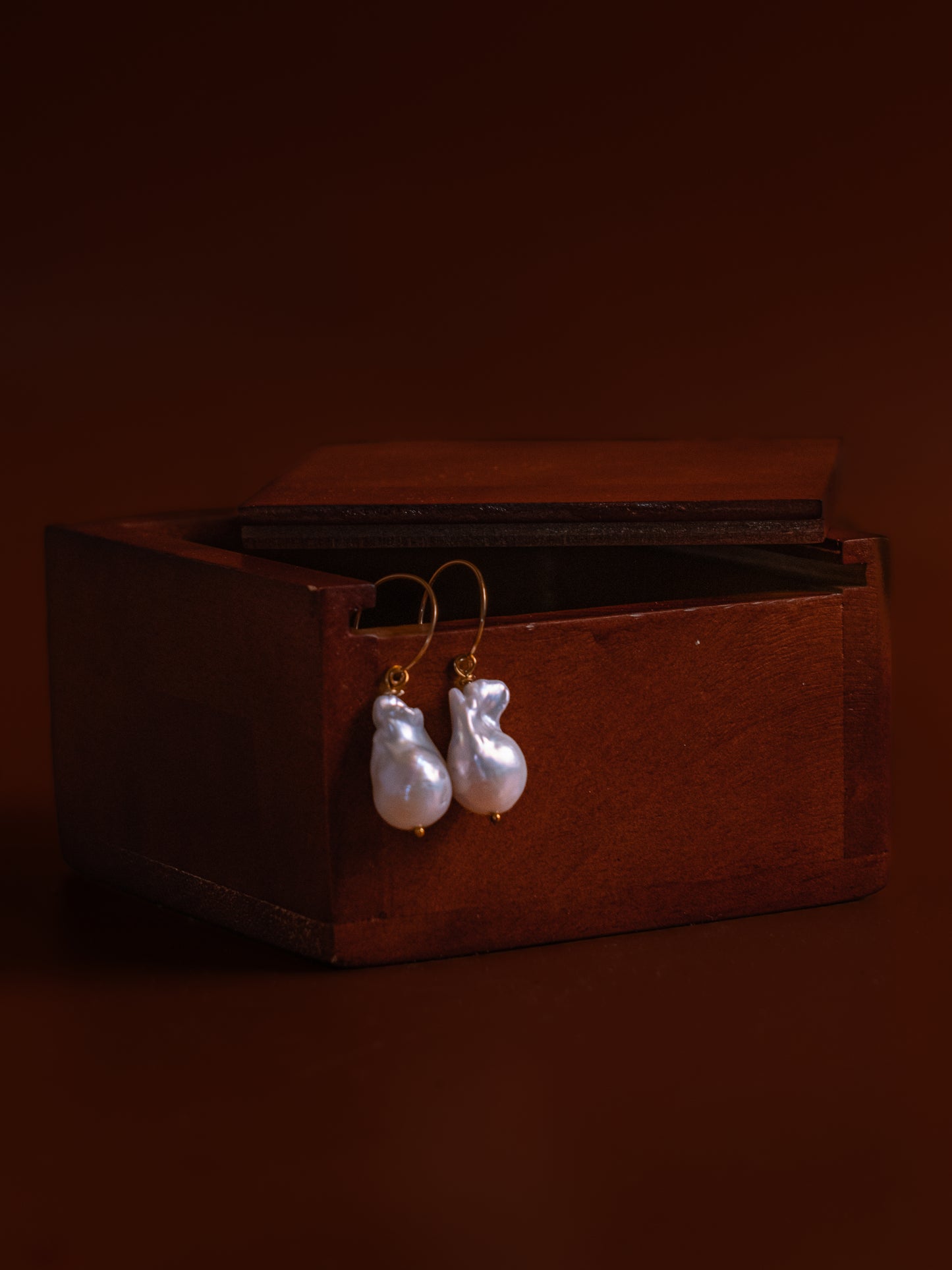 Baroque Moon Pearl Drop Earrings