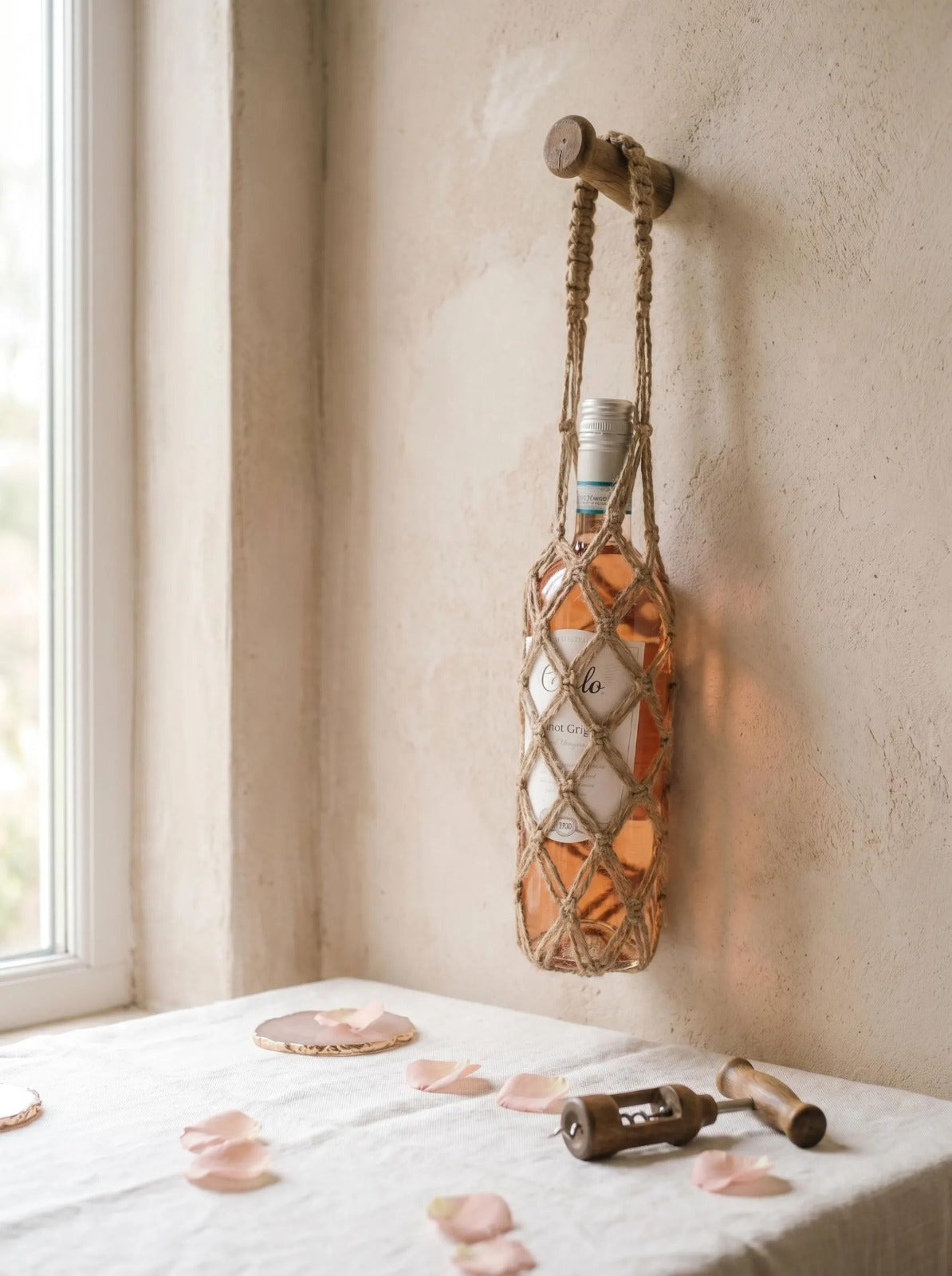Romantic Jute Wine Gift Bag
