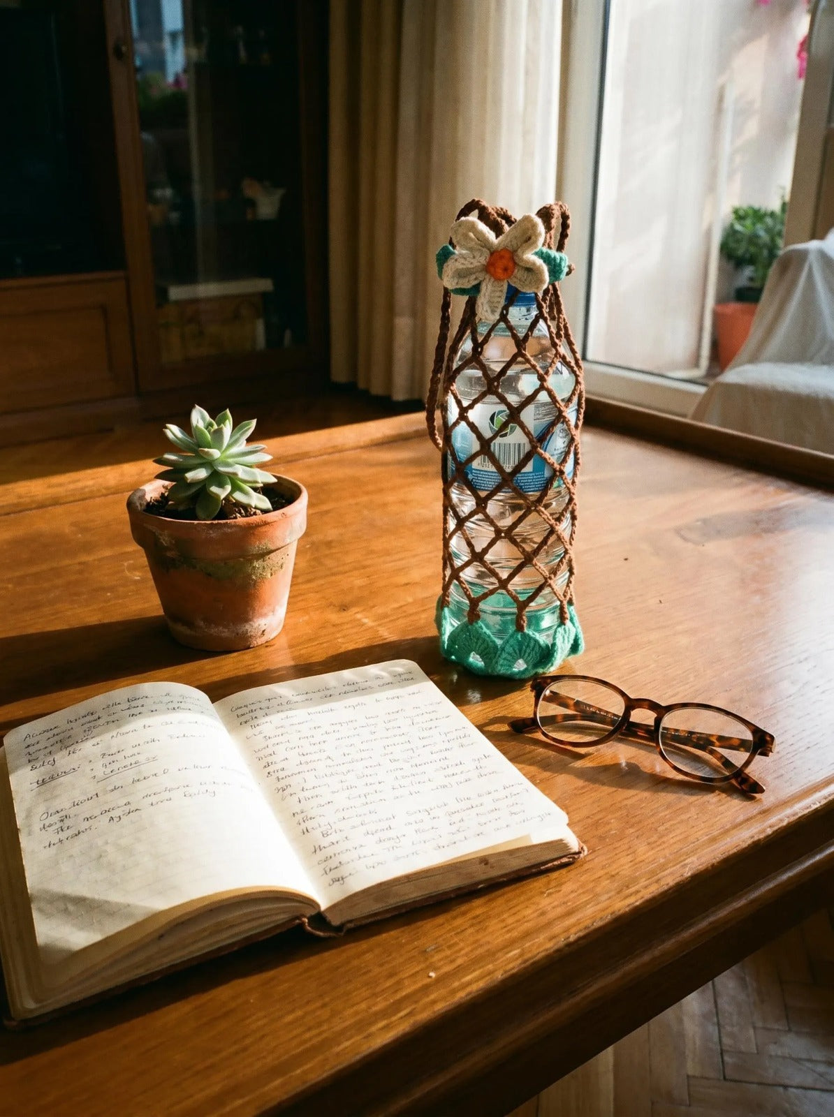 Wildflower Crochet Water Bottle Holder
