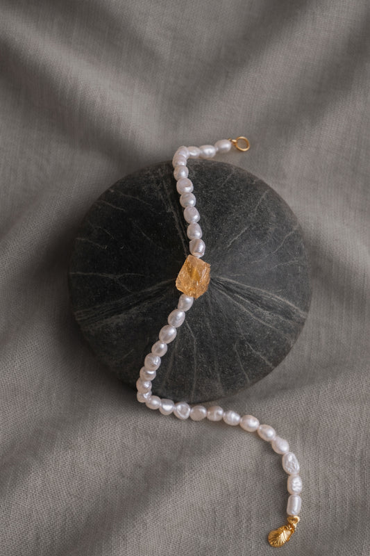 Sunstone Pearl Necklace