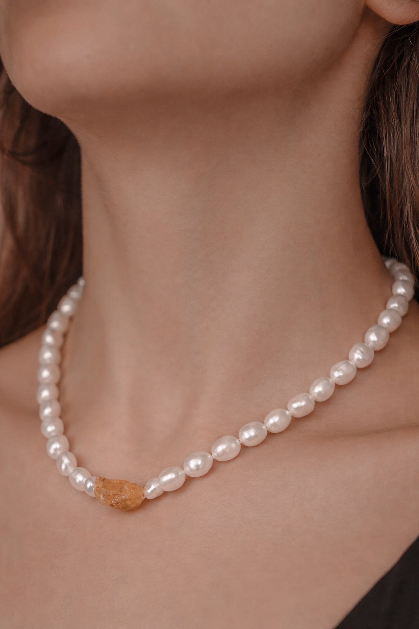 Sunstone Pearl Necklace