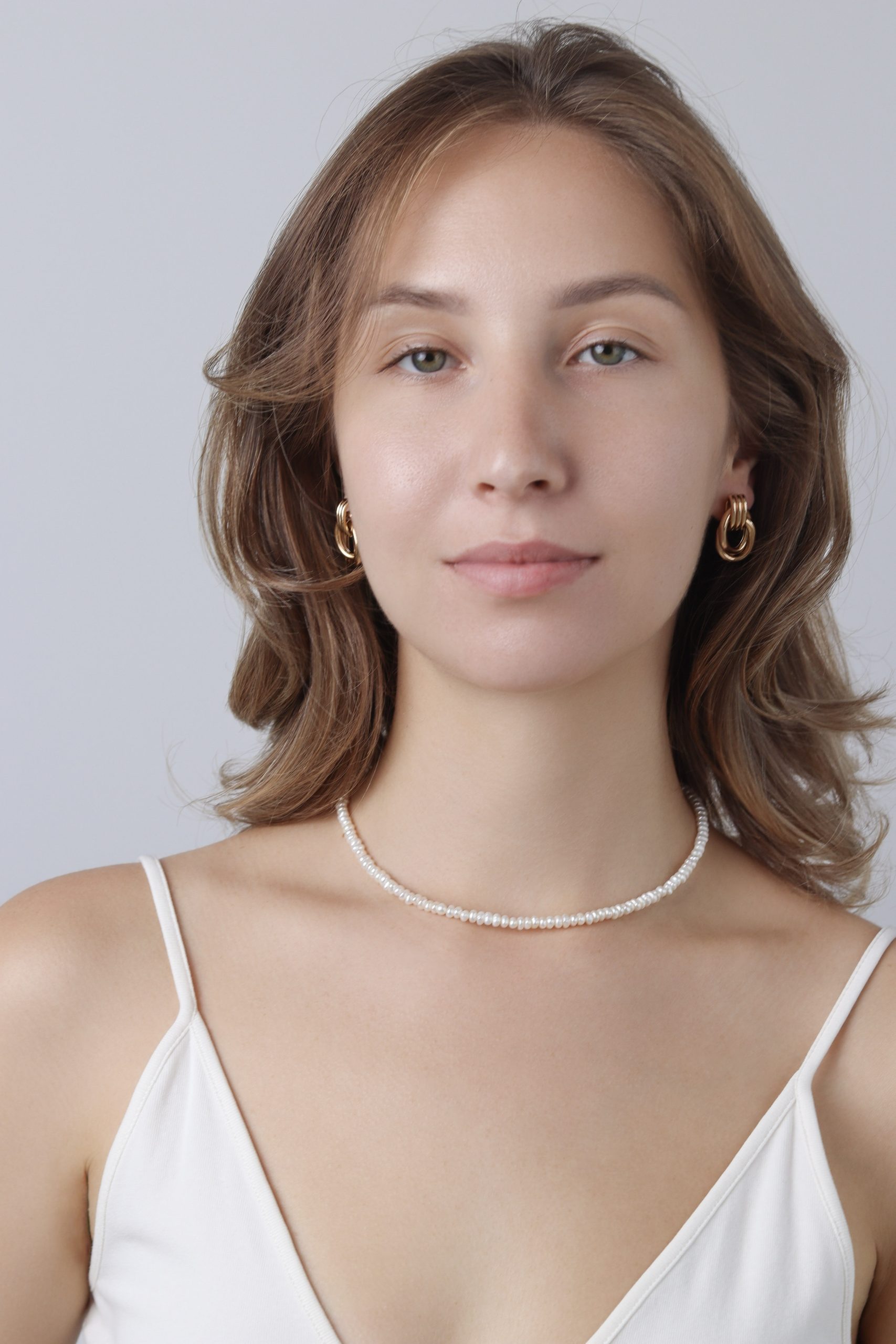 Infinity Hoops Gold Earrings - Image 2