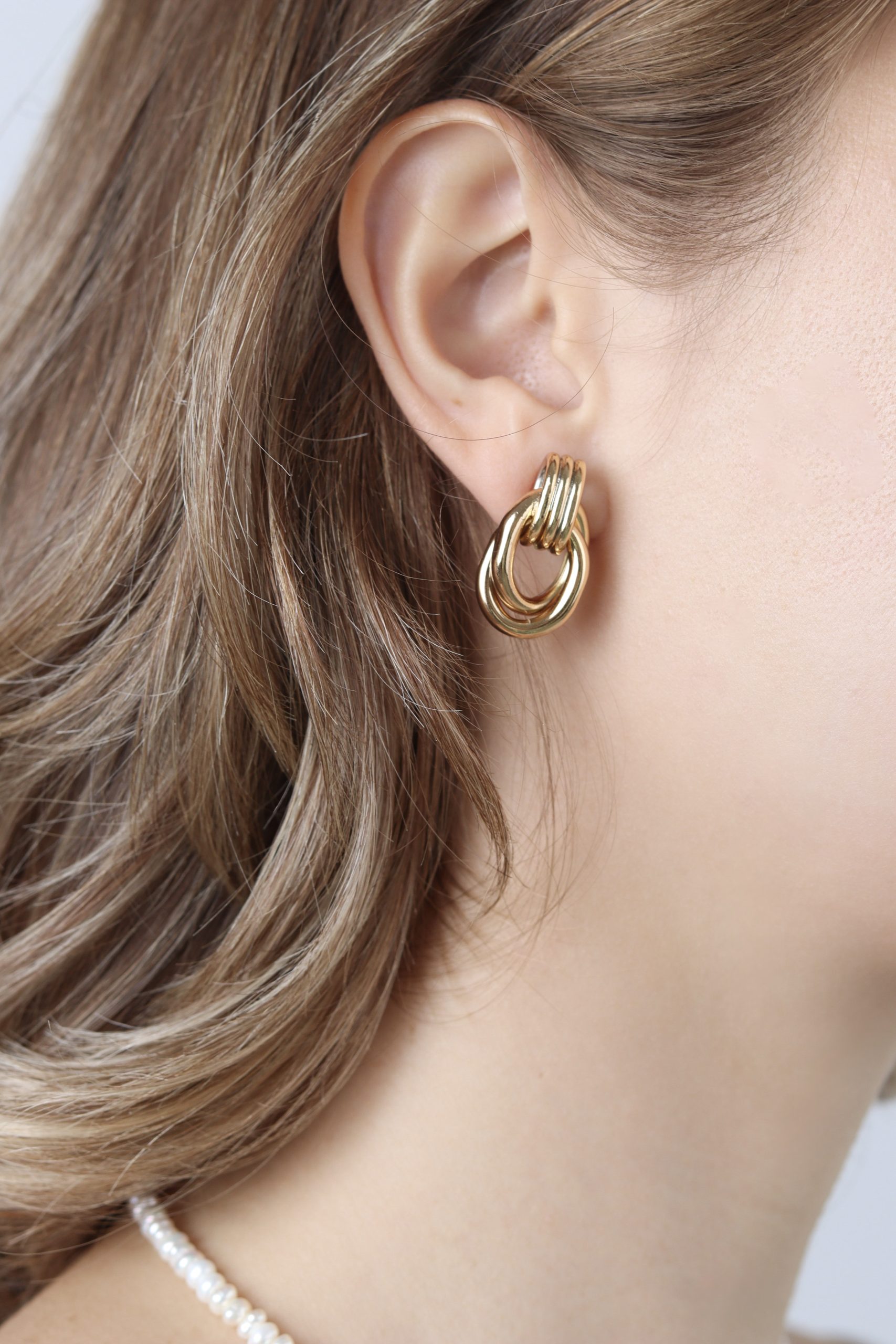 Infinity Hoops Gold Earrings - Image 3