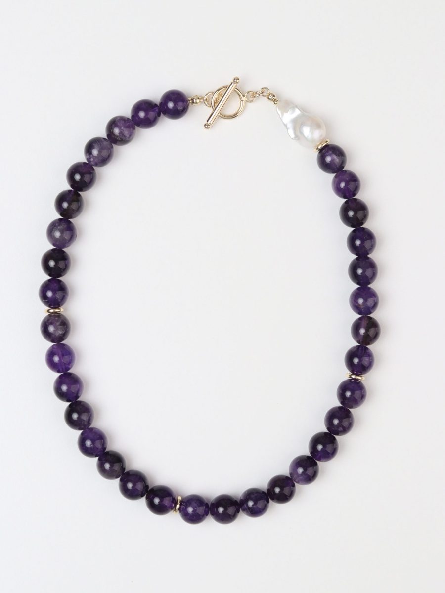 Violet Pearl Amethyst Necklace
