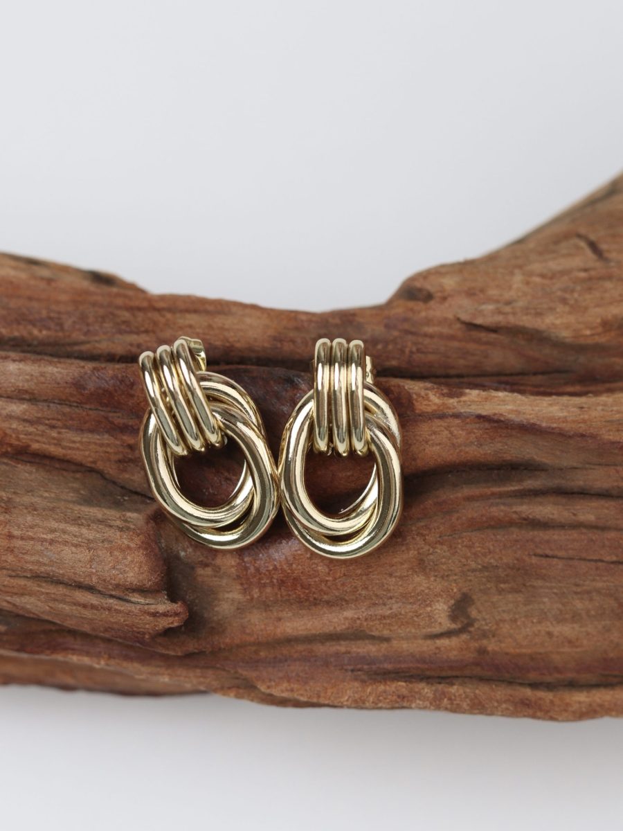 Infinity Hoops Gold Earrings