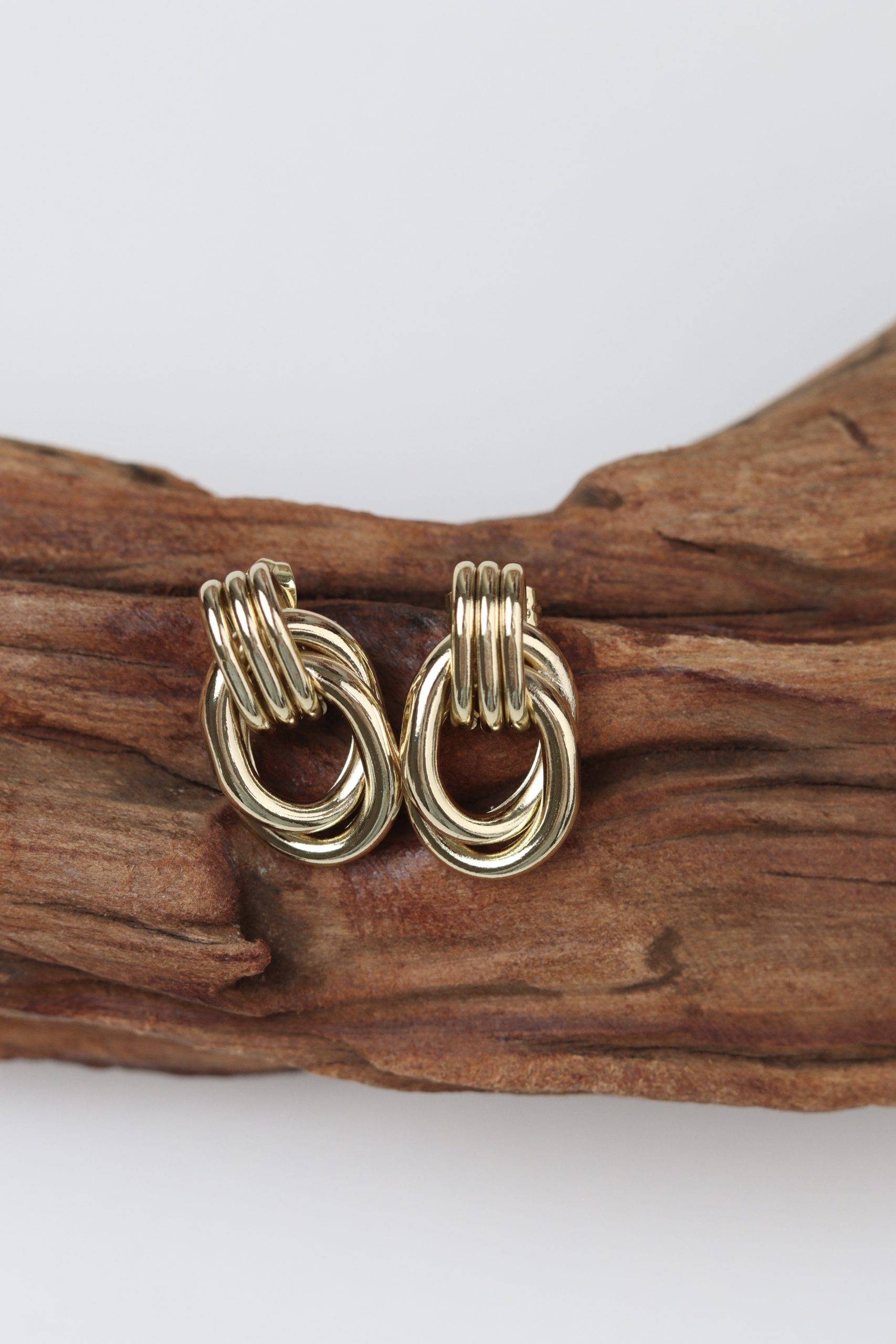 Infinity Hoops Gold Earrings