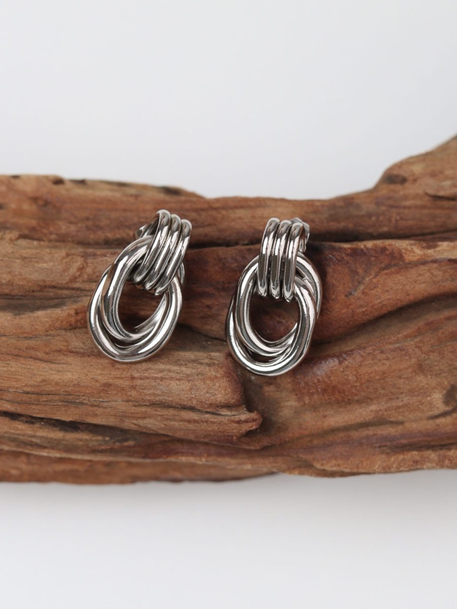 Infinity Hoops Silver Earrings