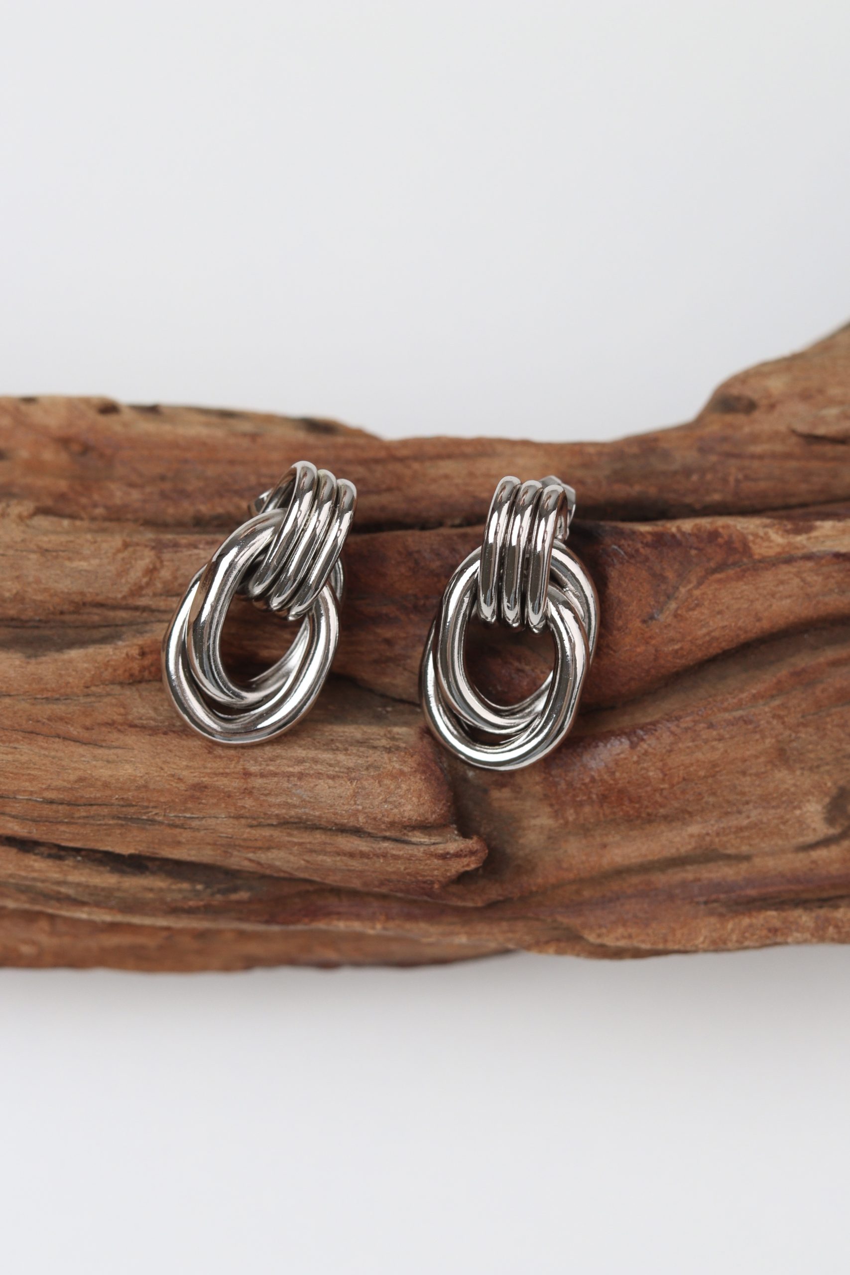 Infinity Hoops Silver Earrings