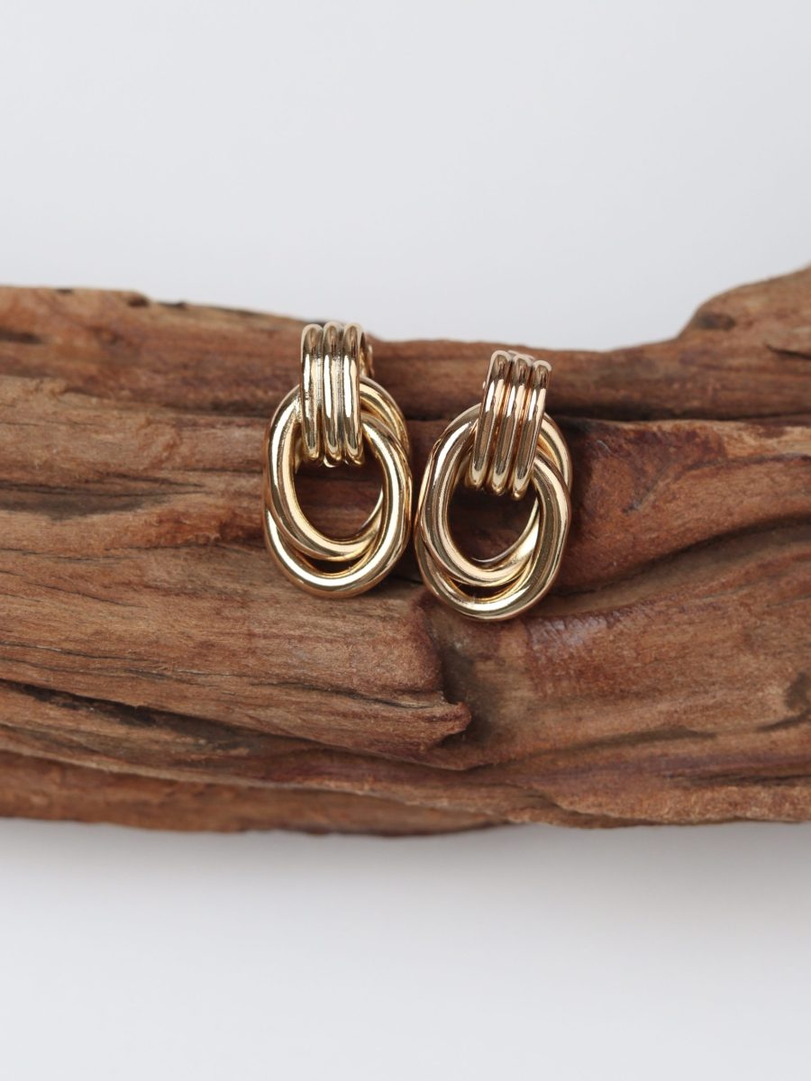 Infinity Hoops Rose Earrings