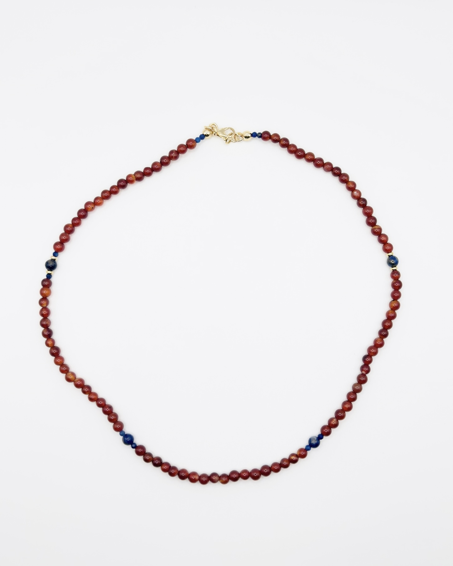 Minimal agate and lapis lazuli necklace