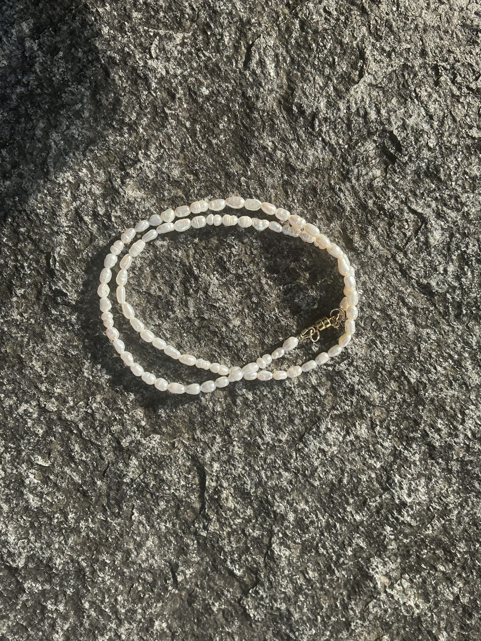 Gold Filled Magnetic Clasp Pearl Necklace - Image 2