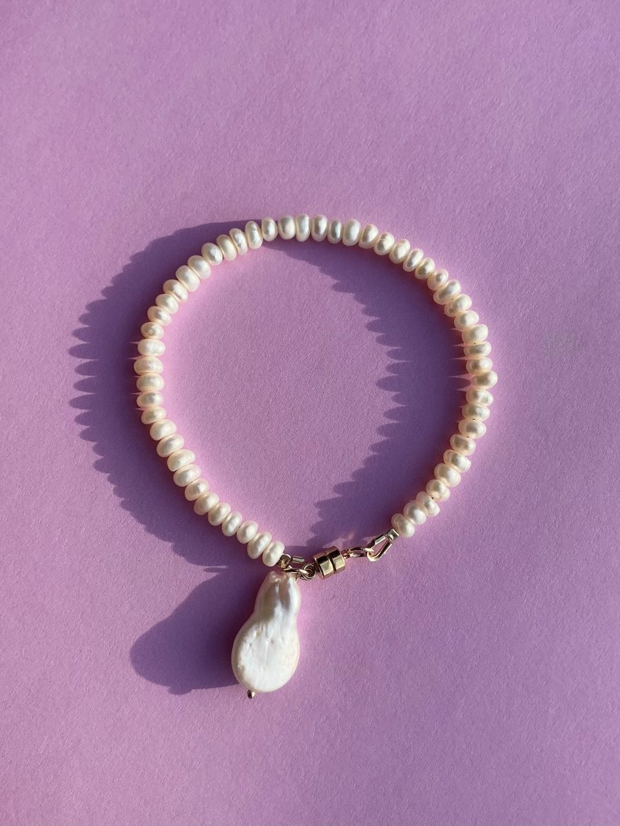 Gold Filled Magnetic Clasp Pearl Bracelet