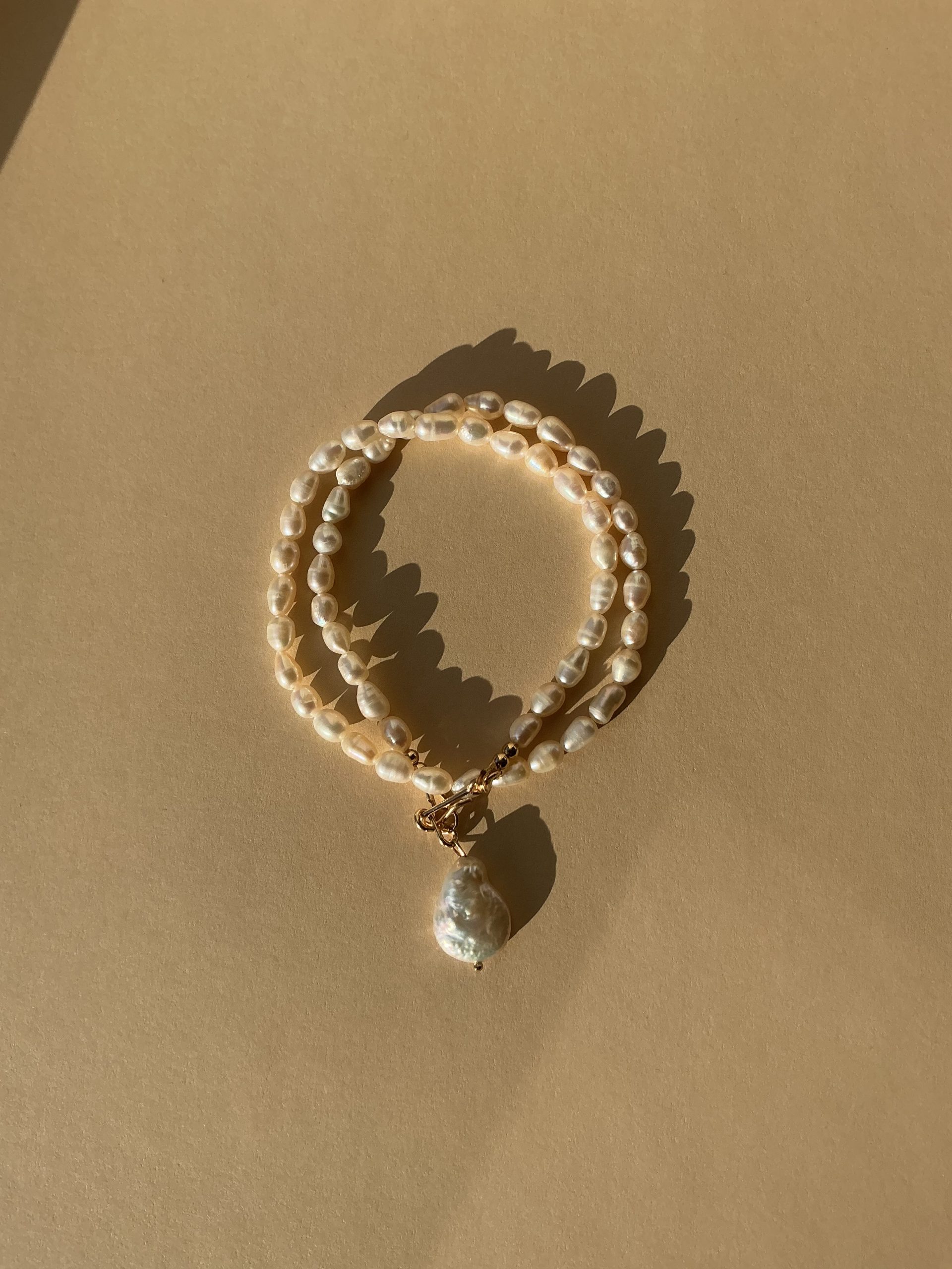 Gold Filled Baroque Pearl Choker Necklace - Image 5