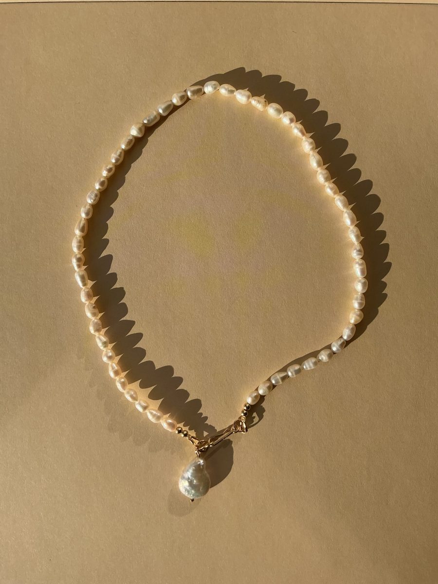 Gold Filled Baroque Pearl Choker Necklace