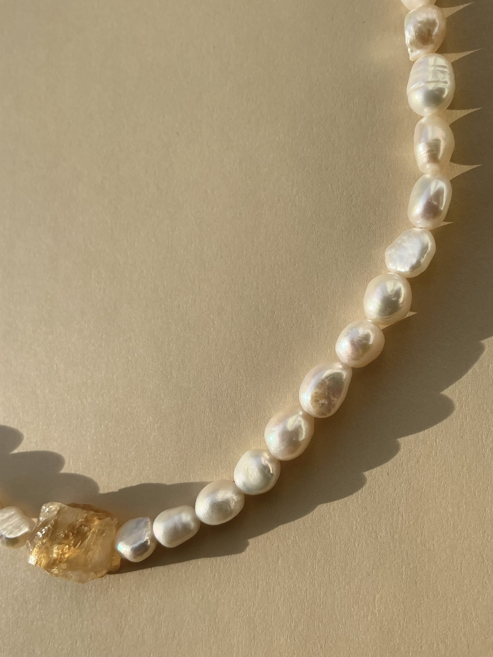 Sunlit Citrine Pearl Necklace - Image 4