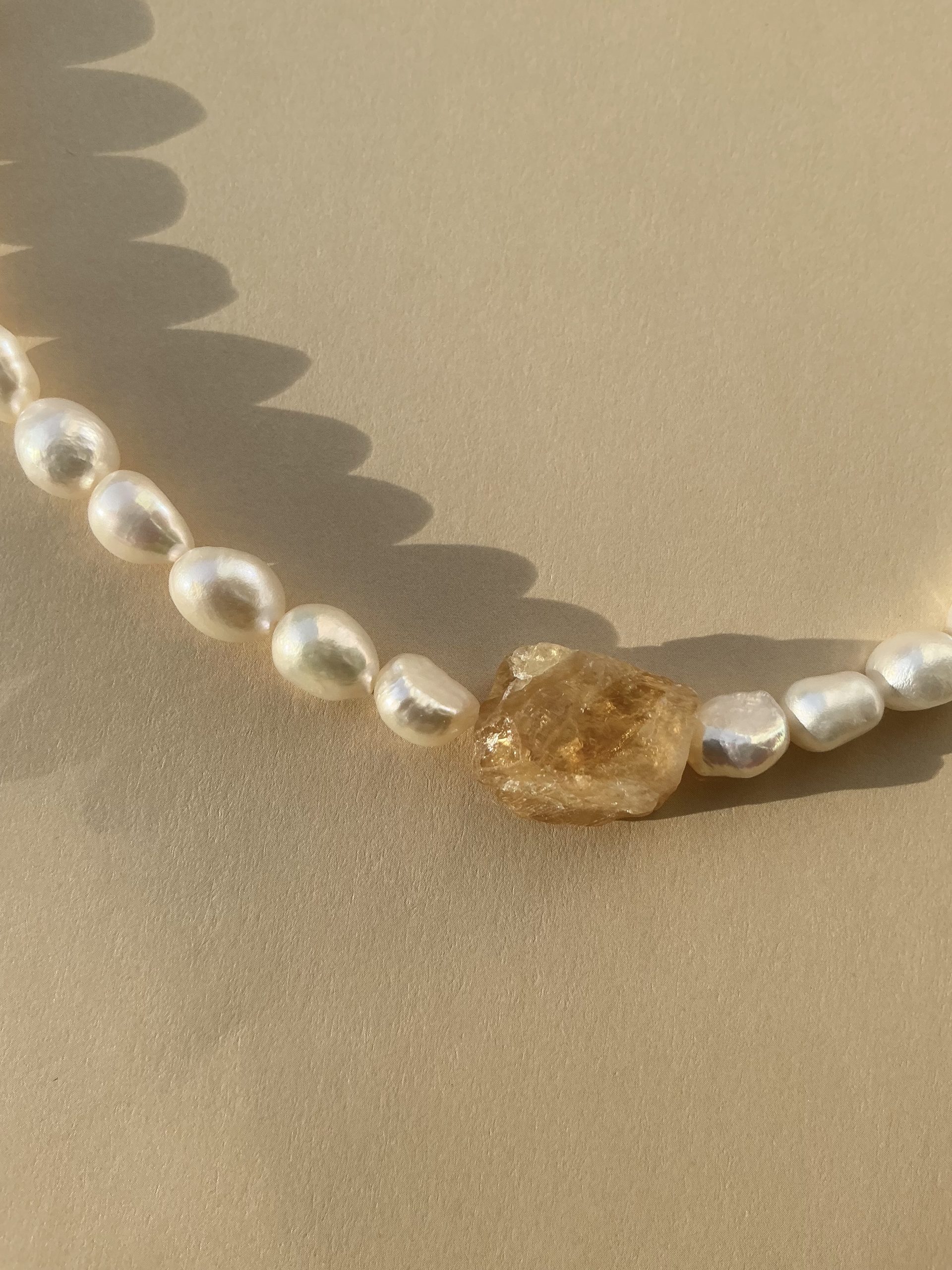 Sunlit Citrine Pearl Necklace - Image 3