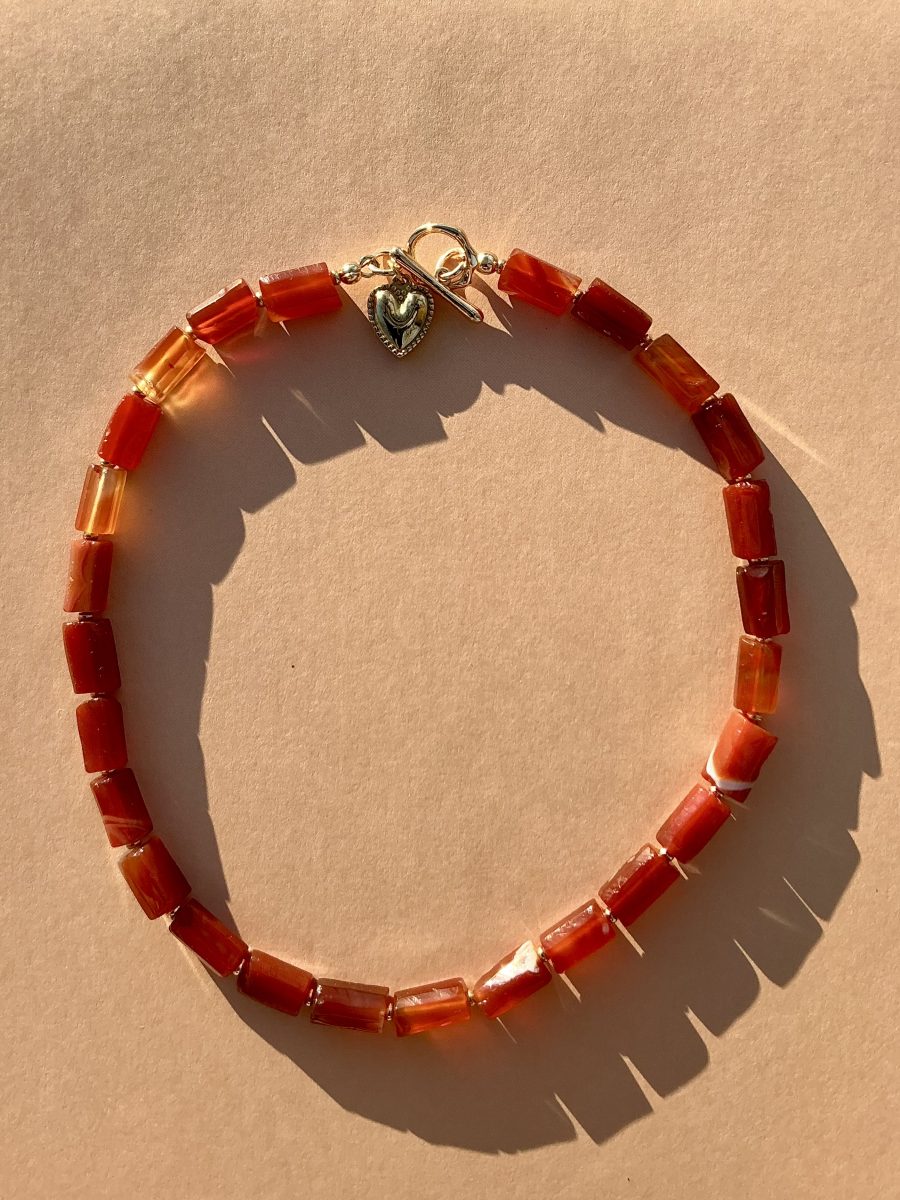 Agate Heartline Necklace