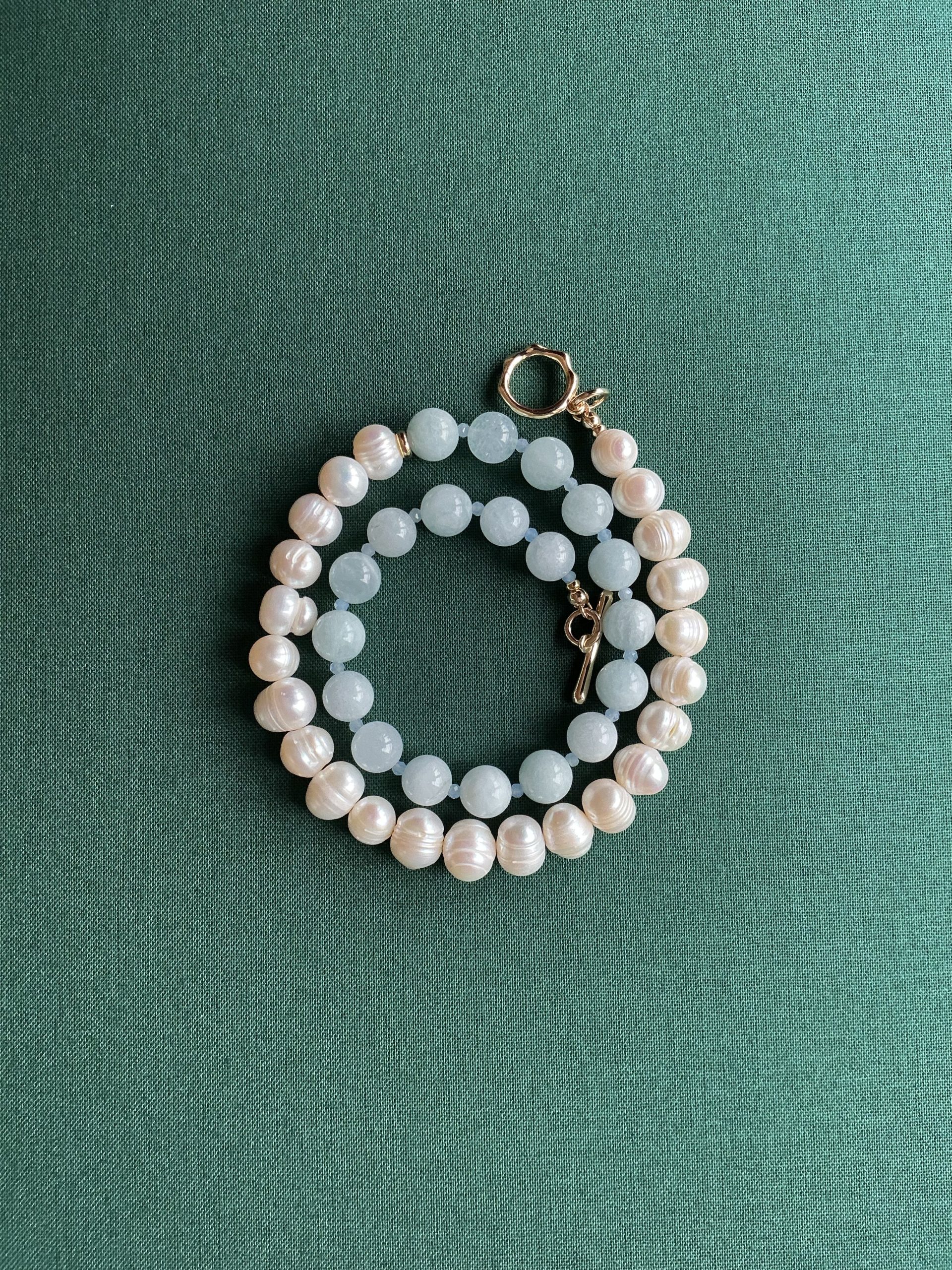 Aquamarine Pearl Necklace - Image 2